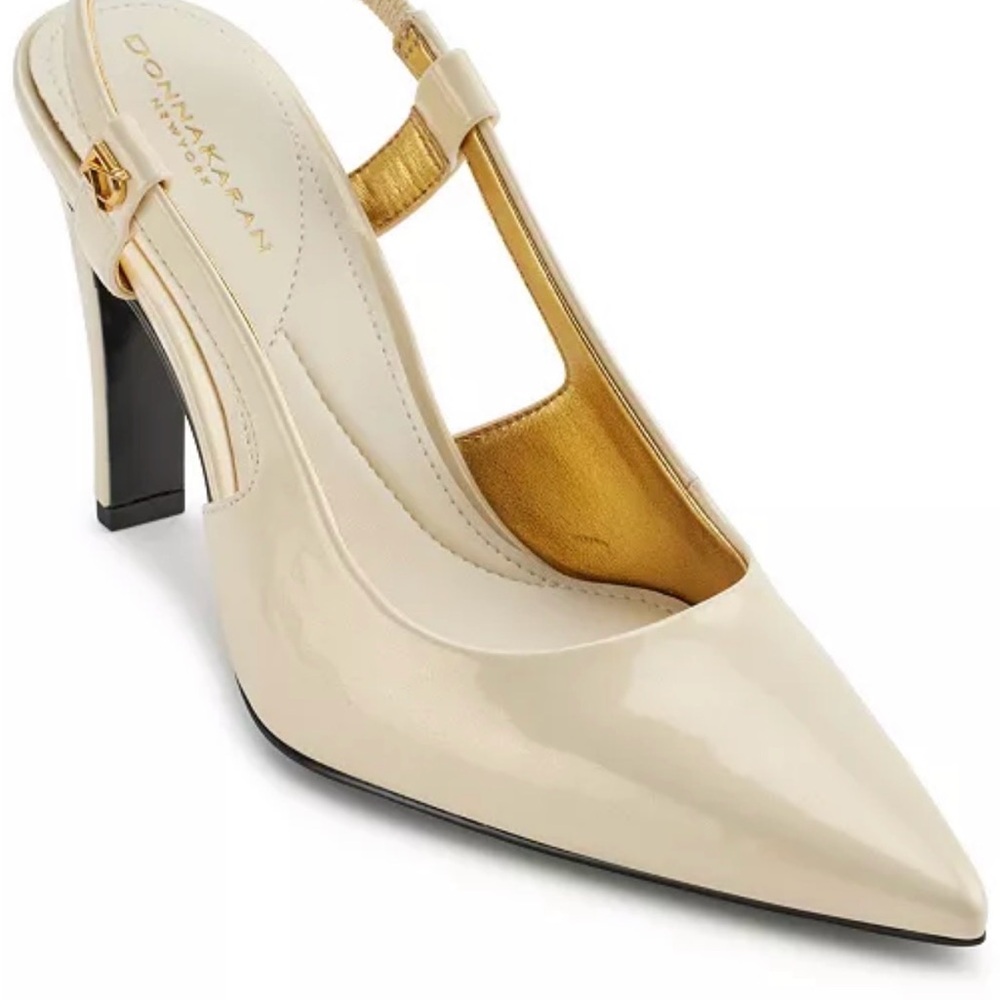 NWT Donna Karan Ivory Donna Slingback Heels